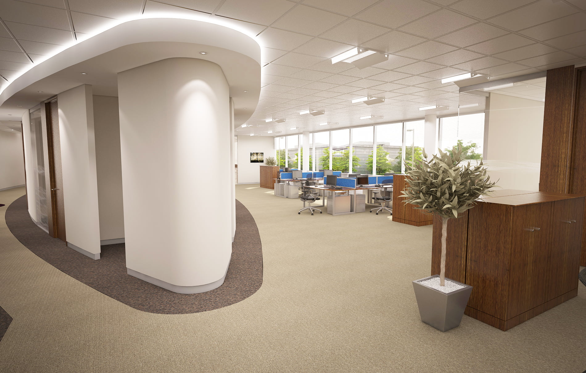 PRA Office Design & Build Reading | HQ Fit Out | Oaktree Interiors Image